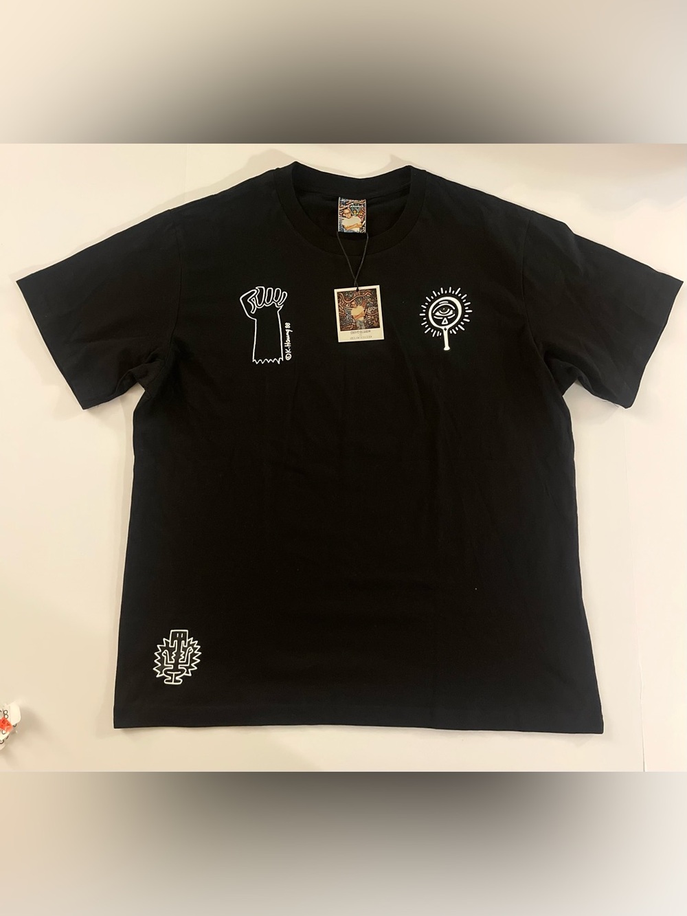 Keith Haring Black Graphic Crew Neck Men’s T-Shirt